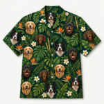 Custom Dog Face Hawaiian Shirt — Personalized Tropical Hibiscus Pet Photo Aloha Shirt