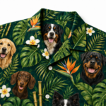 Custom Dog Face Hawaiian Shirt — Personalized Tropical Hibiscus Pet Photo Aloha Shirt - Image 3